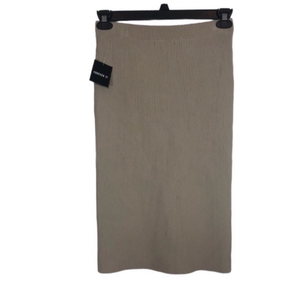 Forever 21 Women’s Sz Med Beige/Tan Pencil Skirt Stretch Ribbed New with Tags